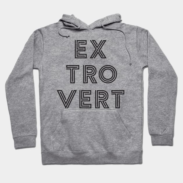 Extrovert - Black Print Hoodie by Teeworthy Designs